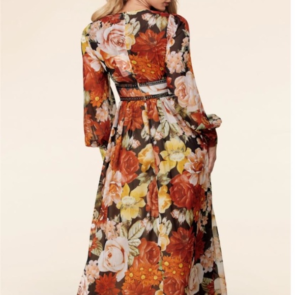 Floral, long sleeve maxi dress. Large. Tags on - Picture 2 of 9
